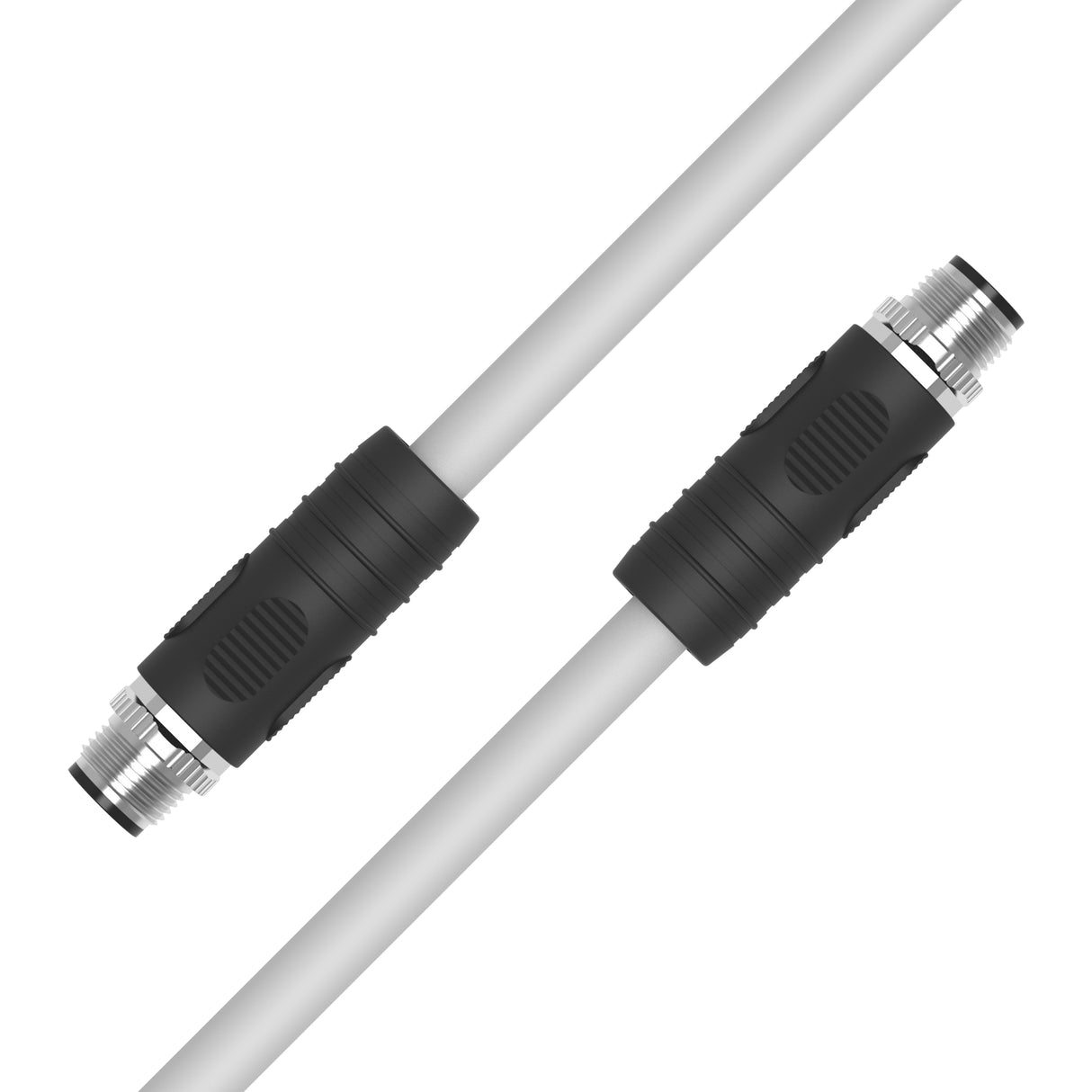 Industrial M12 L-Coded Male Straight to Male Straight | PUR Jacket