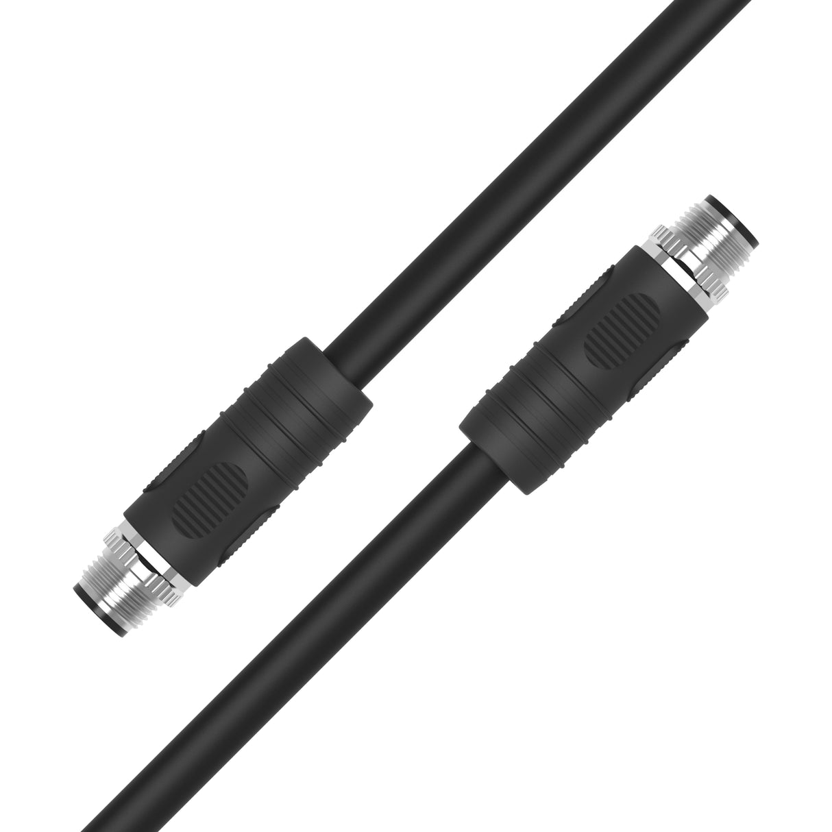 M12 L-Coded Male Straight to Male Straight 4 POS 16 AWG Cable Assemblies | PUR Jacket