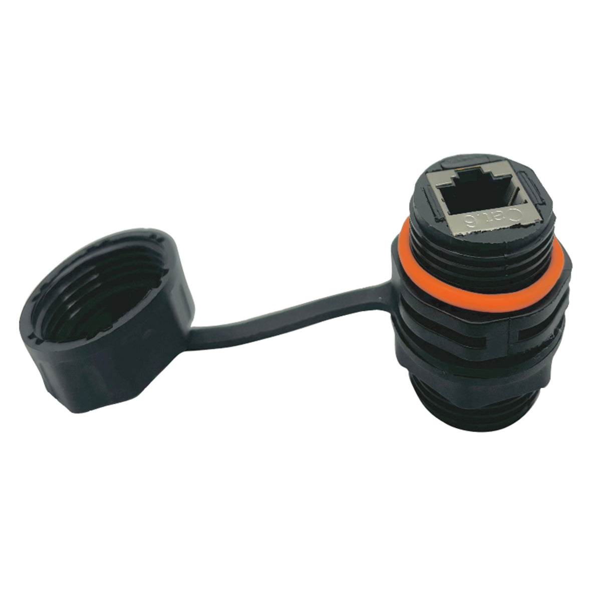 Category 6 Industrial Ethernet Coupler with Dust Cap 23mm Hole