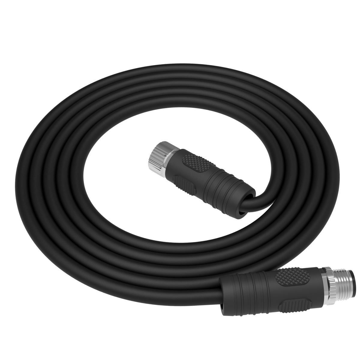 Industrial M12 L-Coded Male Straight to Female Straight | PUR Jacket