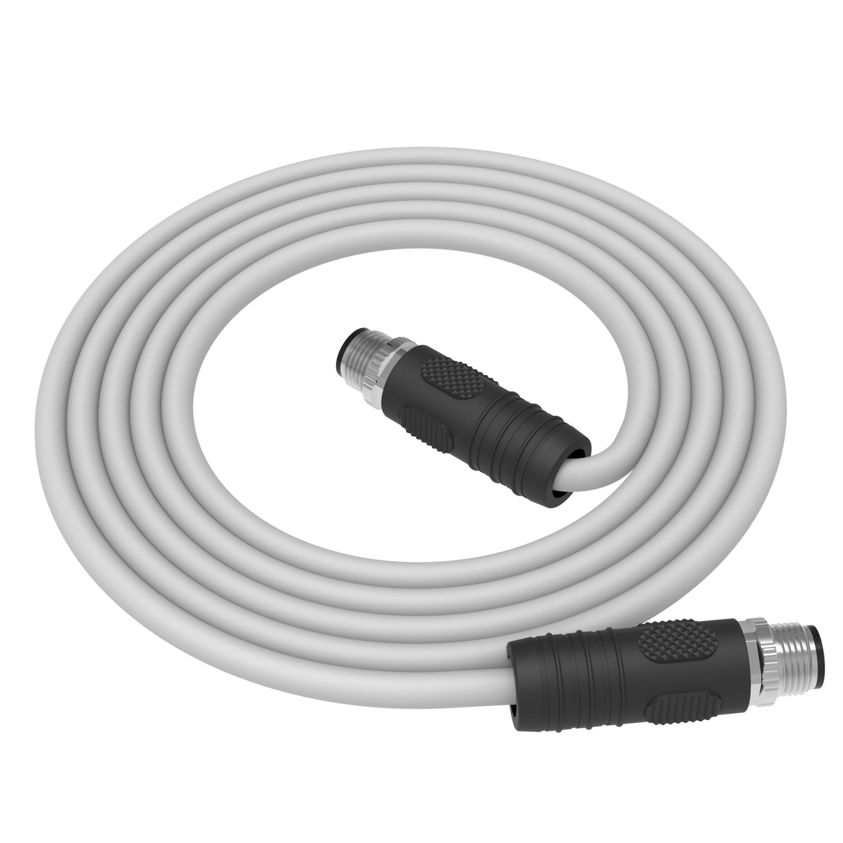 Industrial M12 L-Coded Male Straight to Male Straight | PUR Jacket