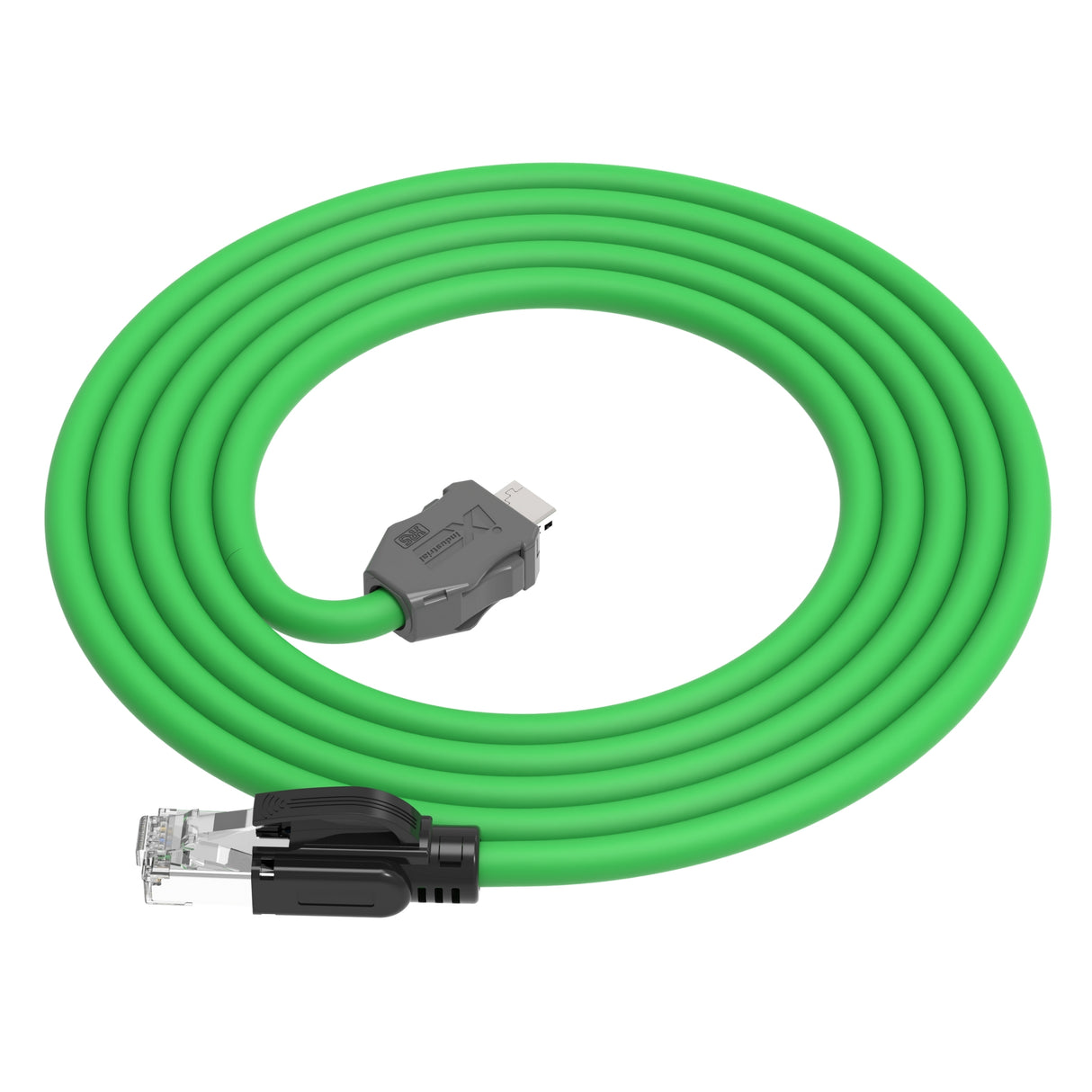 IX A-Key to RJ45 Male Cat 6A Industrial Ethernet Cable | PUR Jacket