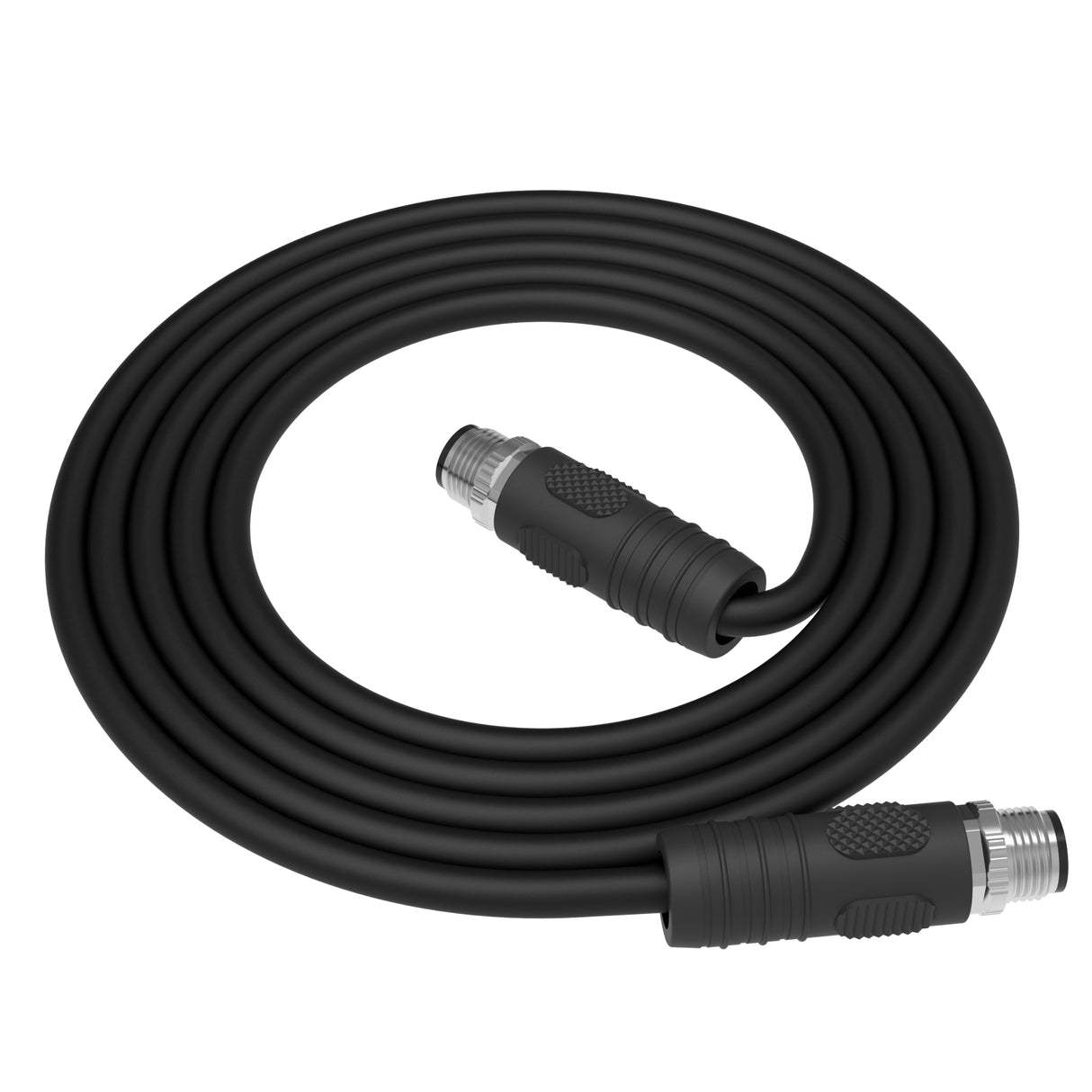 M12 L-Coded Male Straight to Male Straight 4 POS 16 AWG Cable Assemblies | PUR Jacket