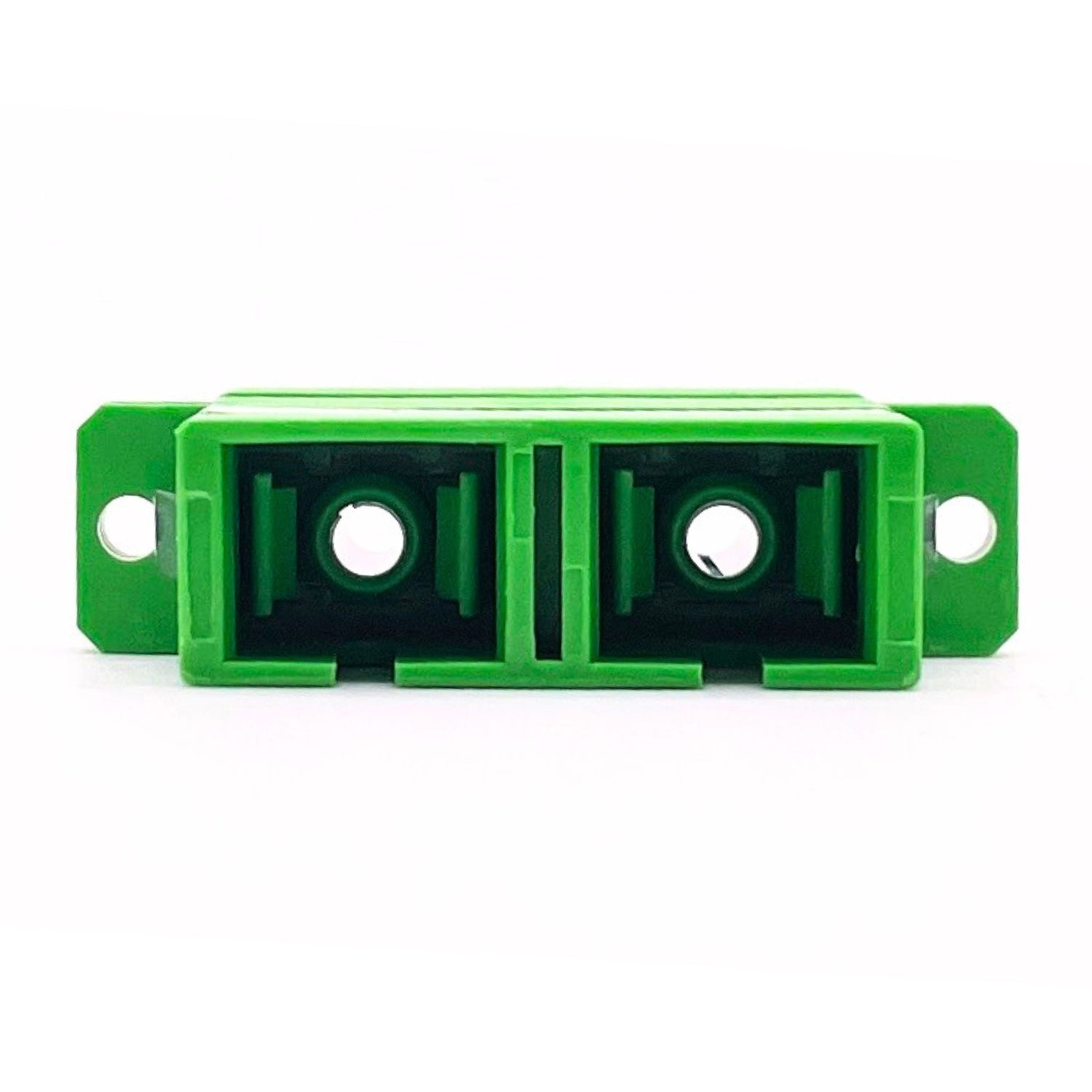 SC/APC to SC/APC Duplex OS2 Single Mode Fiber Optic Coupler with Flange