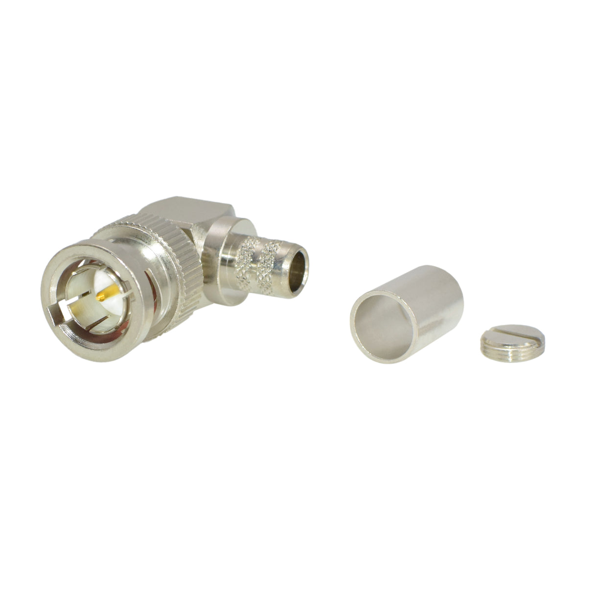 BNC Right Angle Male Plug Crimp Connector for RG-6/U
