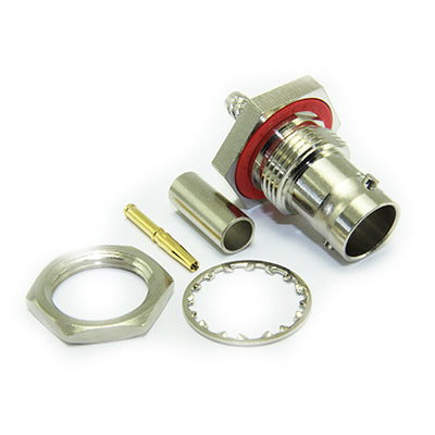 BNC Female Jack  Bulkhead Crimp Connector for RG-58
