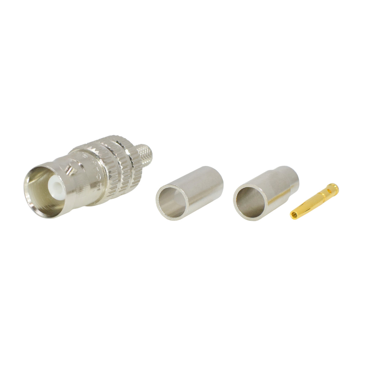 BNC 3-Piece Female Jack Crimp Connector for RG-6