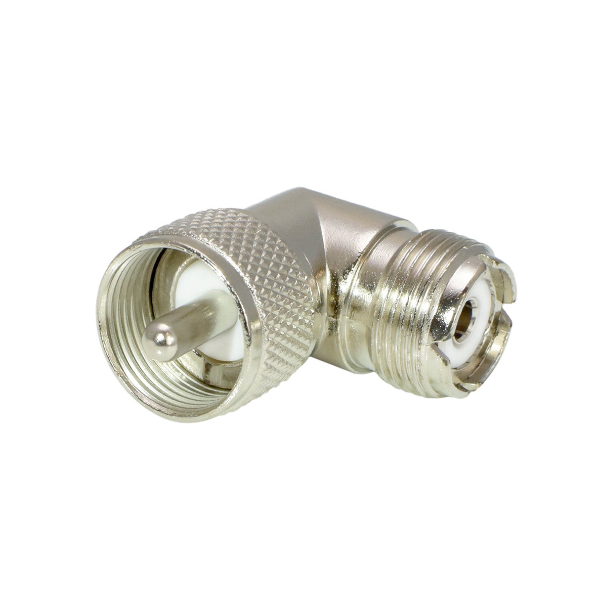 90° UHF Male Plug To UHF Female Jack