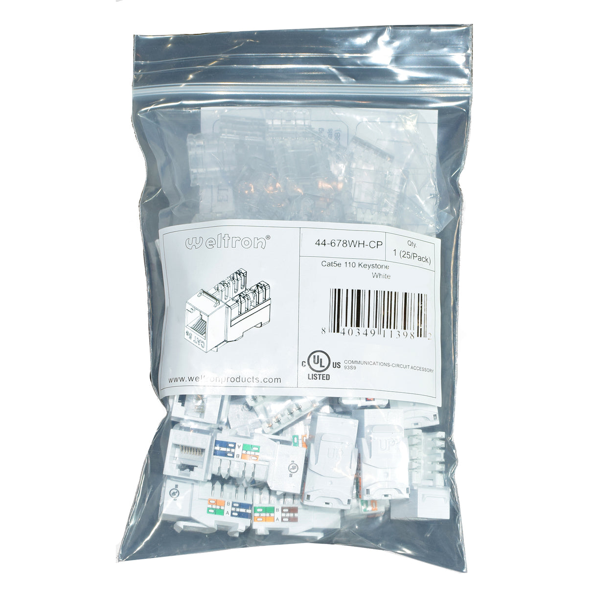 Category 5E Keystone Punch Down Jack Contractor Pack