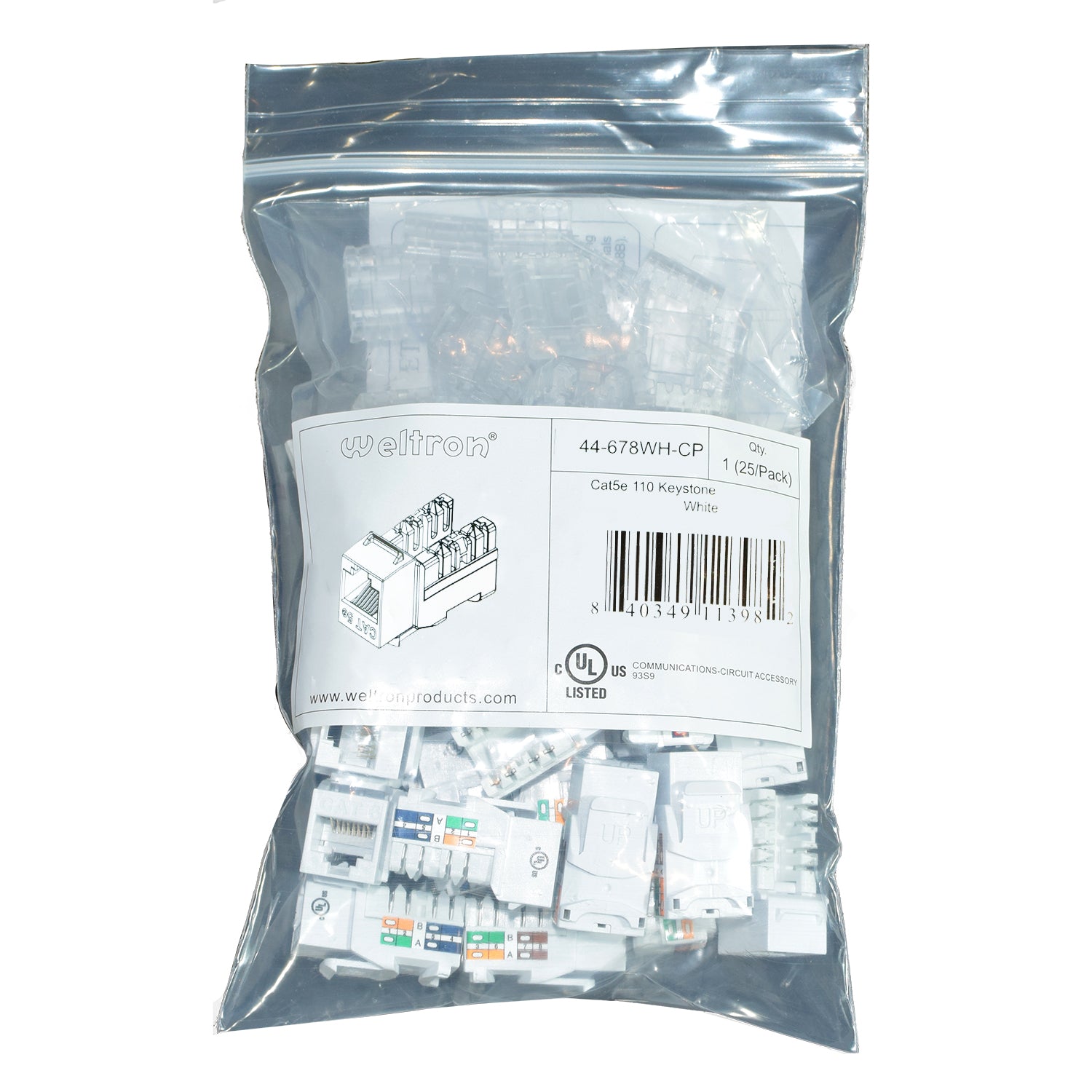 Category 5E Keystone Punch Down Jack Contractor Pack