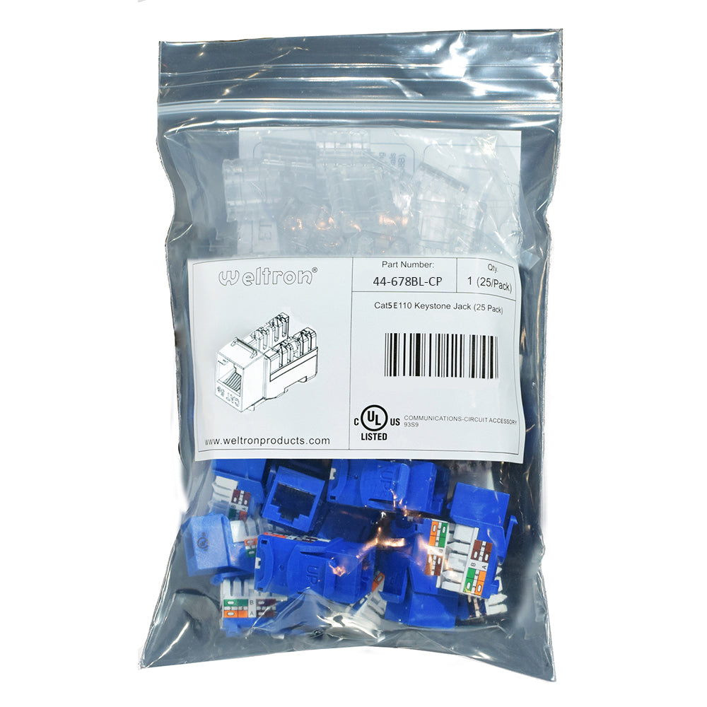 Category 5E Keystone Punch Down Jack Contractor Pack