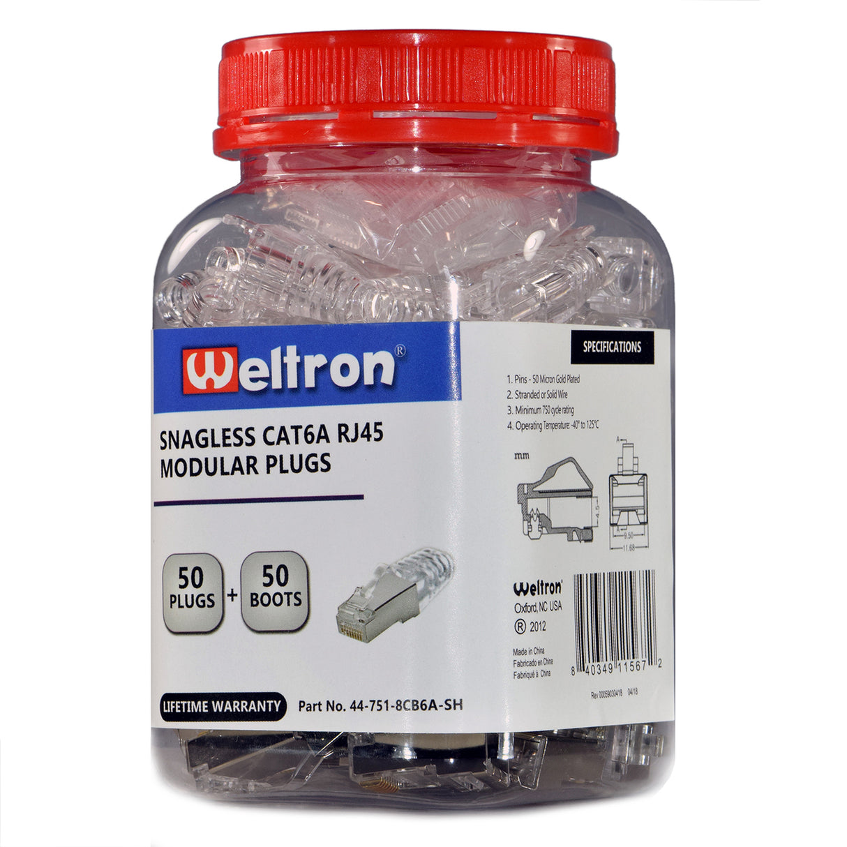 Category 6A Snagless RJ-45 Shielded Modular Plug and Boot