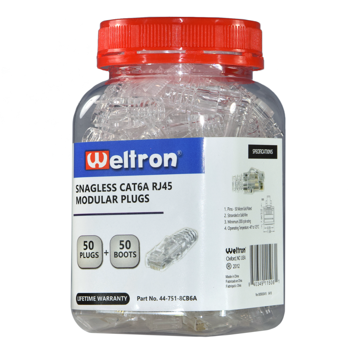 Category 6A Snagless RJ-45 Modular Plug and Boot