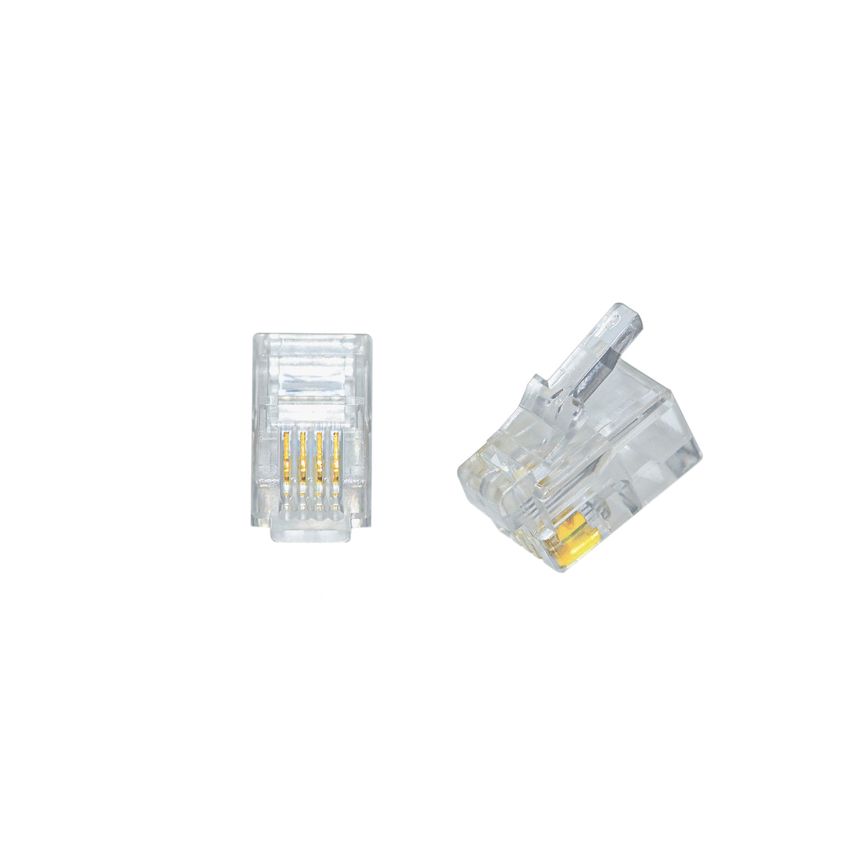 RJ-22/RJ-9, 4P4C Modular Handset Plug for Flat Cable 100 Pack