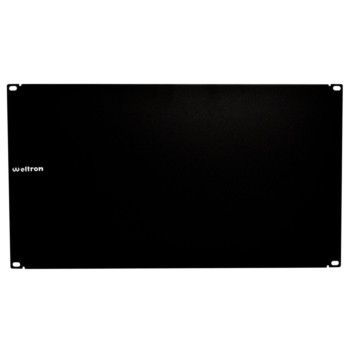 A black 6RU flanged blank filler panel with the brand name 'weltron' visible on the upper part of the panel.