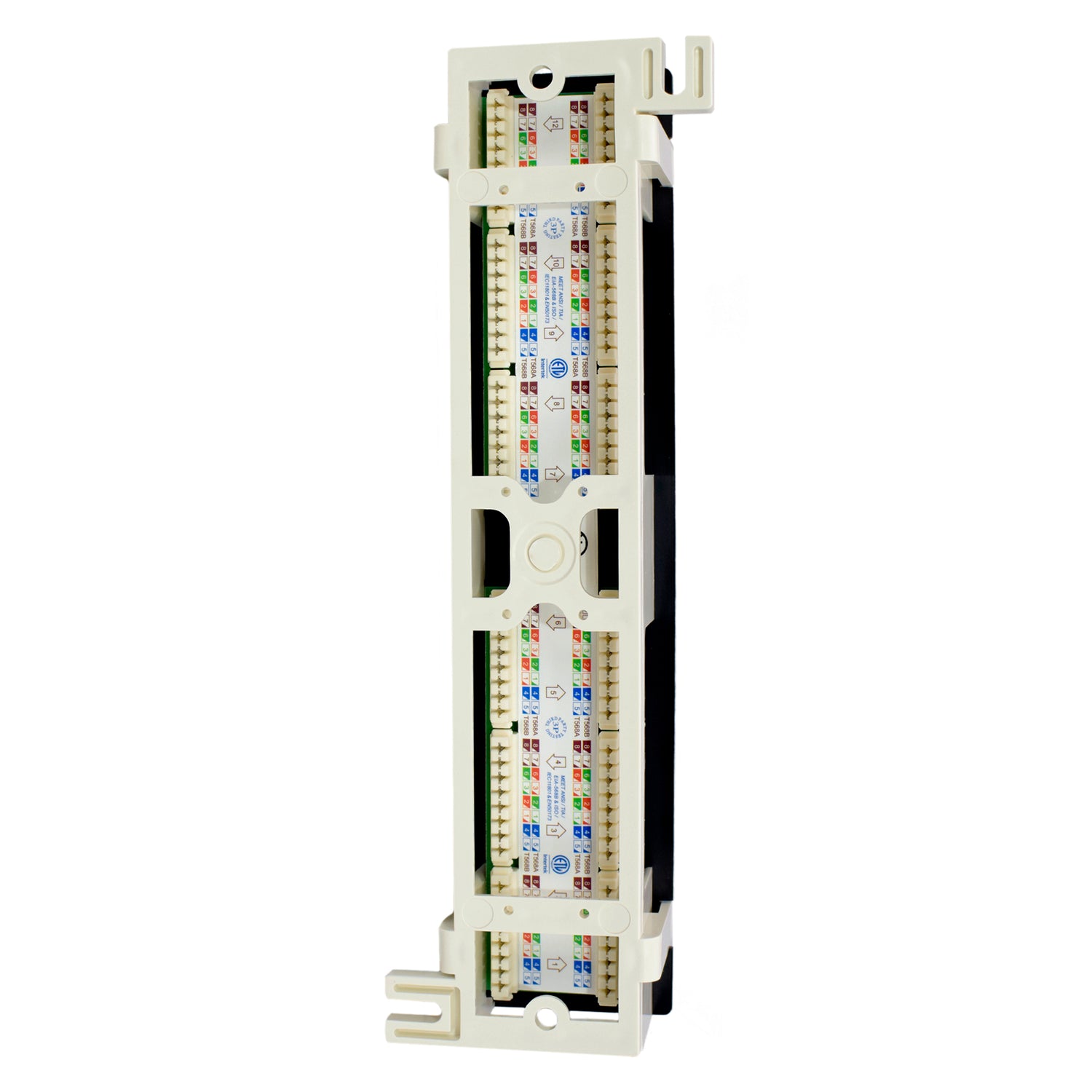 Category 5e 12 Port, 568 A/B Vertical Patch Panel