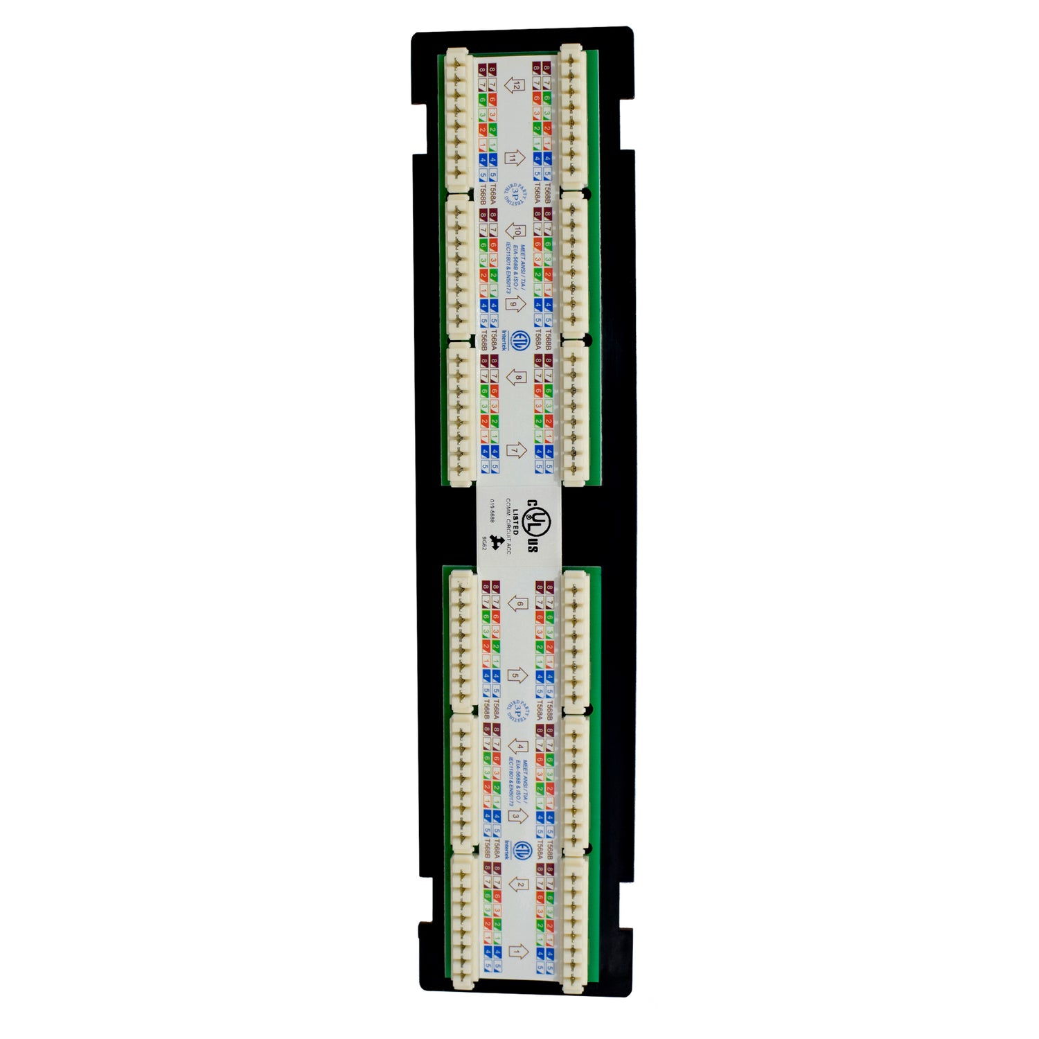 Category 5e 12 Port, 568 A/B Vertical Patch Panel