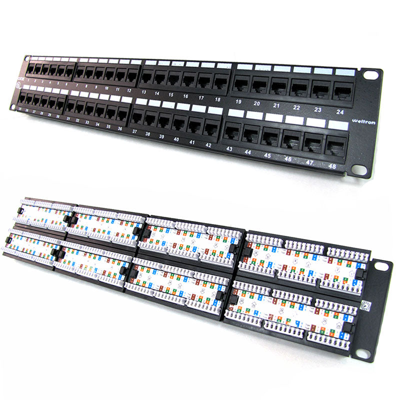 Cat5e 48 Port 110 Type, 568 A/B Rack Mount Patch Panel