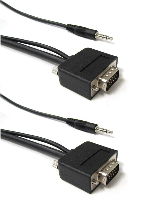 Low Profile SVGA Male to SVGA Male with Audio