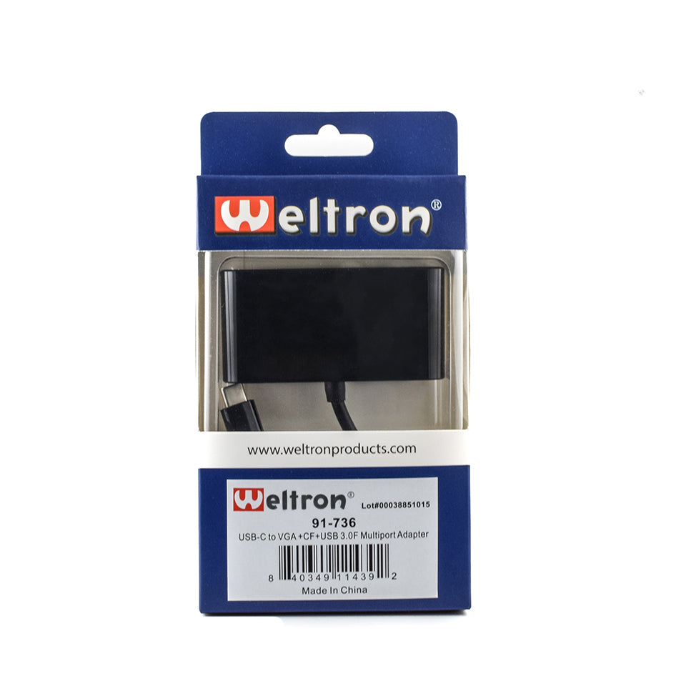 USB-C to VGA, USB-A, USB-C