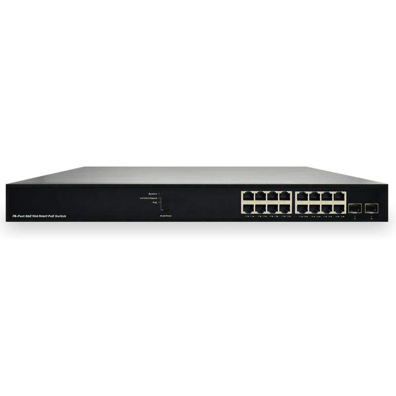 16 Port Gigabit POE+ Managed Switch with 2 SFP Ports