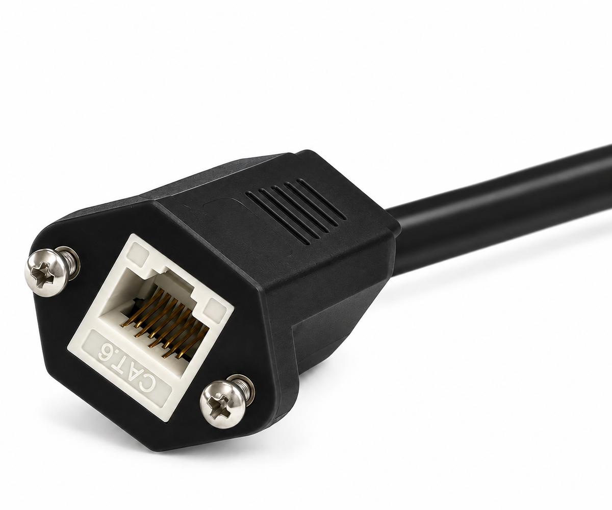 Weltron Panel-Mount Cat6 Ethernet Cable