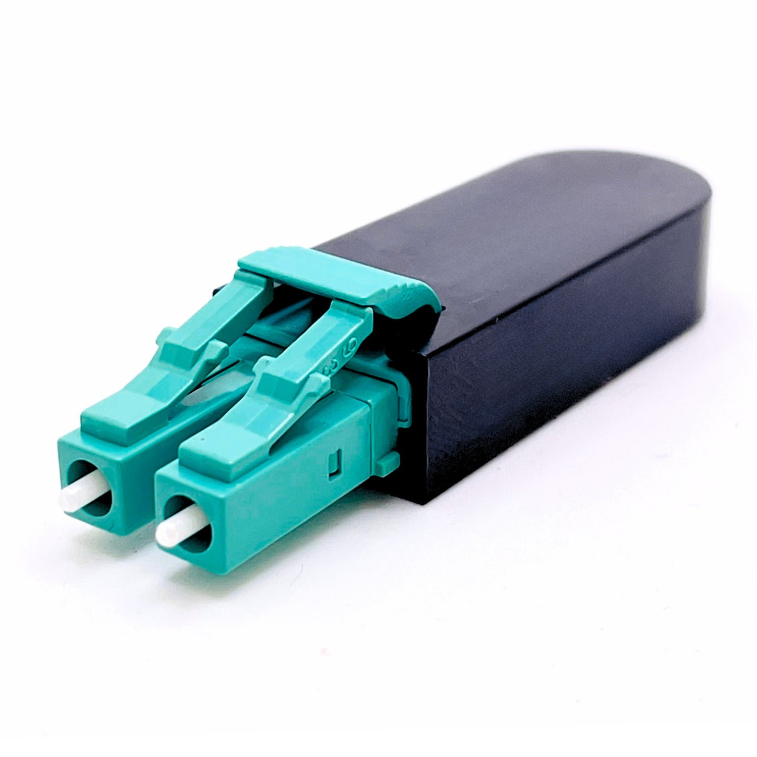 LC/UPC Duplex PVC (OFNR) OM3 Aqua Fiber Optic Loopback Module