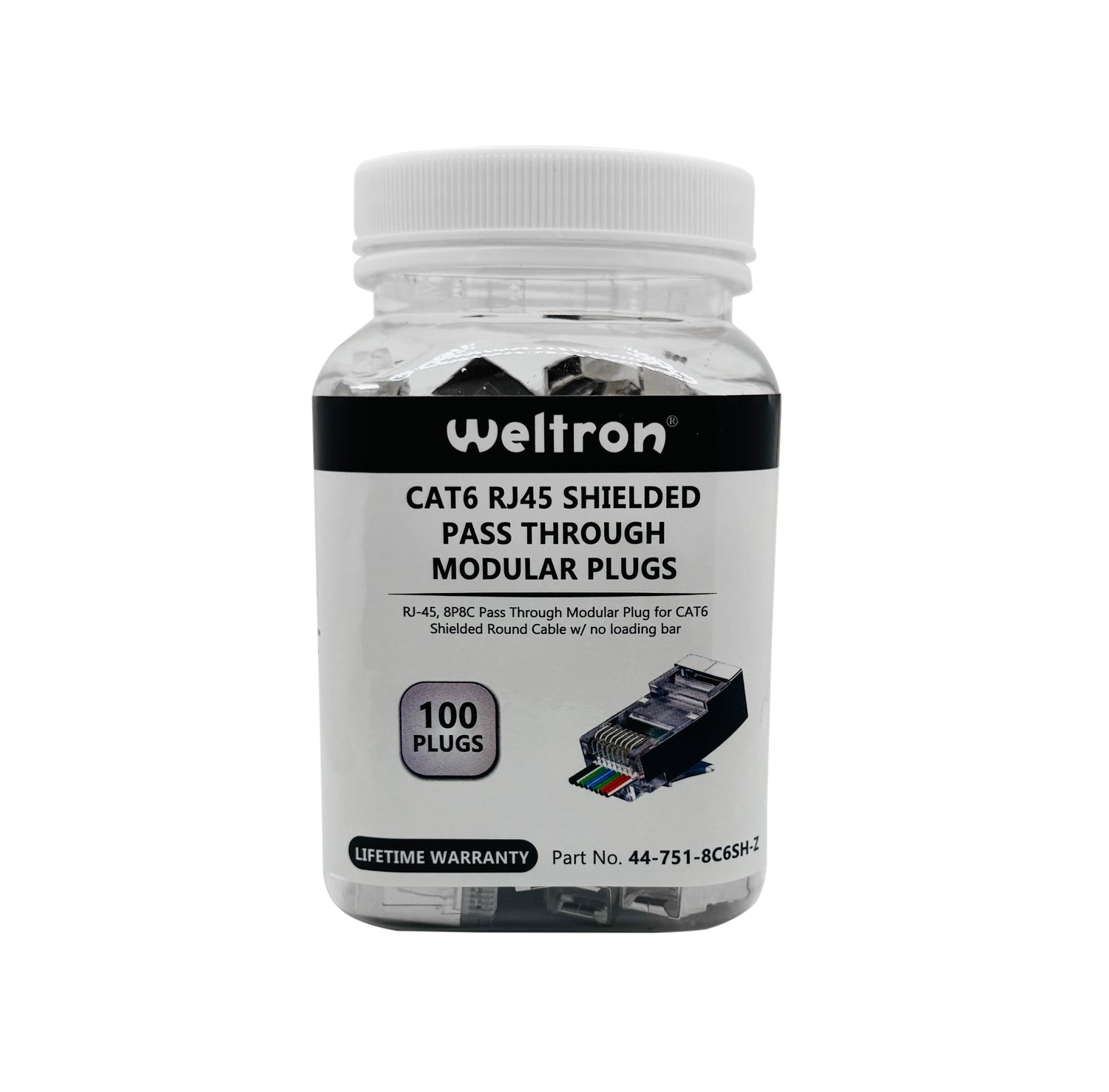 Category 6 RJ45 Shielded Pass Through Modular Plugs