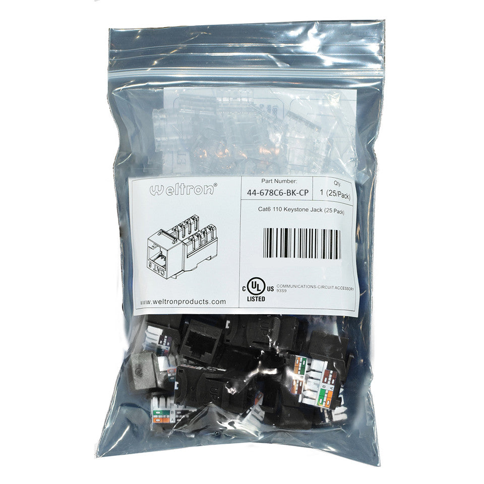 Category 6 Keystone Punch Down Jack Contractor Pack