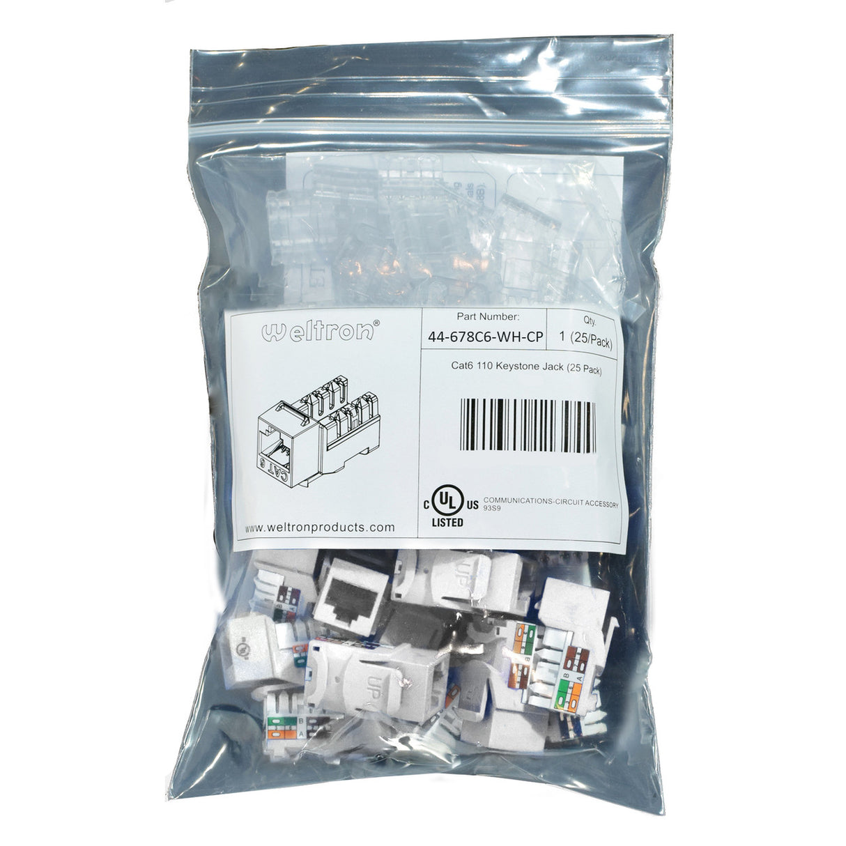 Category 6 Keystone Punch Down Jack Contractor Pack