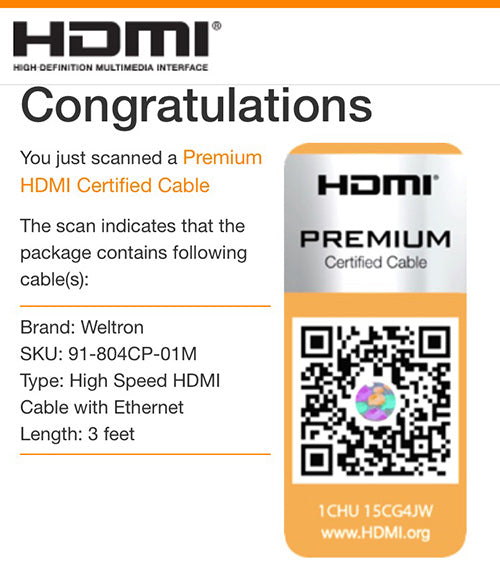 Certified Premium HDMI Cable