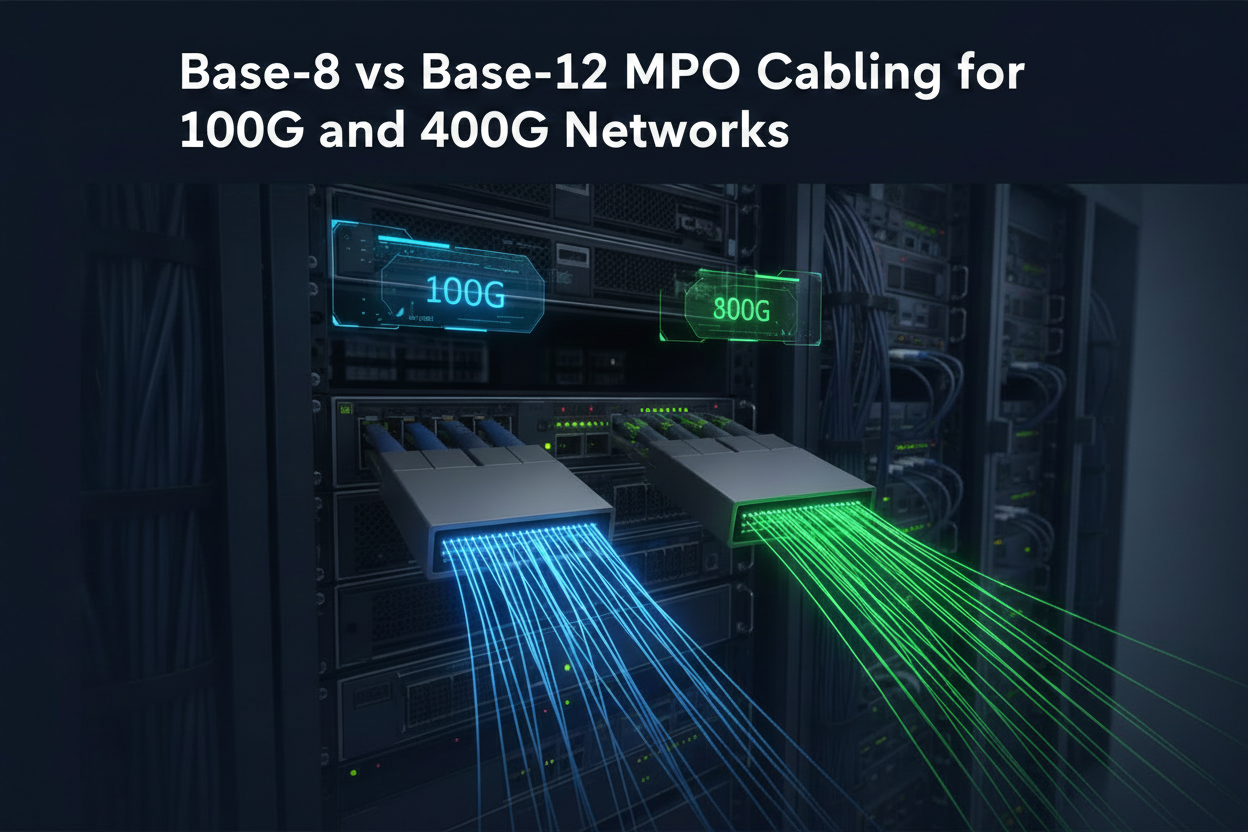 Base-8 vs Base-12 MPO Cabling for 100G and 400G Networks