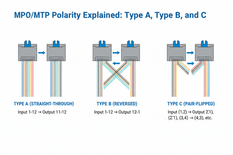 MPO/MTP Polarity Explained: Type A, Type B, and Type C