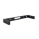 A black 1 RU wall mount bracket with a 5-inch depth, designed for organizing and securing networking equipment in tight spaces.