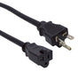 A black power cord with a 5-20P plug on one end and a 5-20R socket on the other, against a white background.