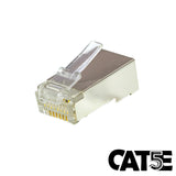RJ-45, 8P8C Modular Plug for Cat5e Shielded Round Cable