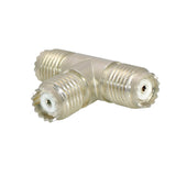 Mini UHF Female Jack to (2) Mini UHF Female Jack T Type