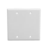 White wall plate with three holes on a white background