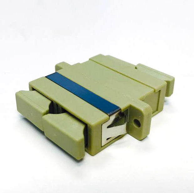 SC/SC Duplex Multi-Mode Beige Fiber Optic Adapter