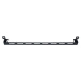 A black L-shaped lacing bar designed for cable management in racks and enclosures.