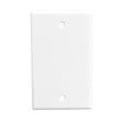 White wall plate with two holes on a white background