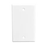 White wall plate with two holes on a white background