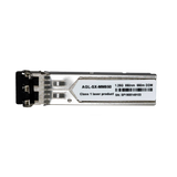 A single mode SFP module with part number AGL-SX-MM55G, displaying specifications such as 1310nm and 10km on its label.